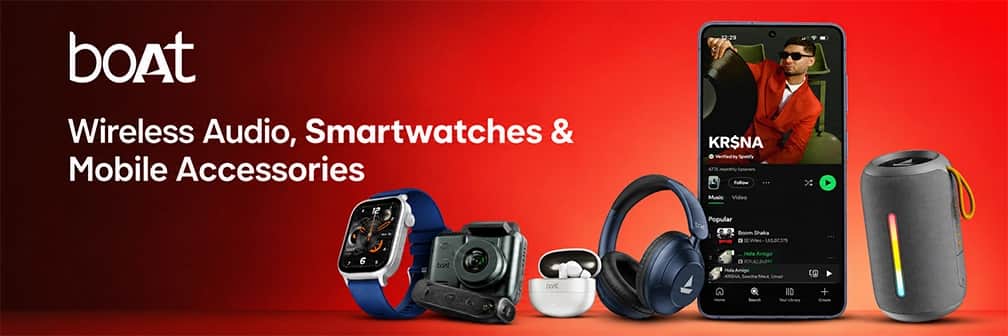 Boat → Wireless Audio, Smartwatches & Mobile Accessories