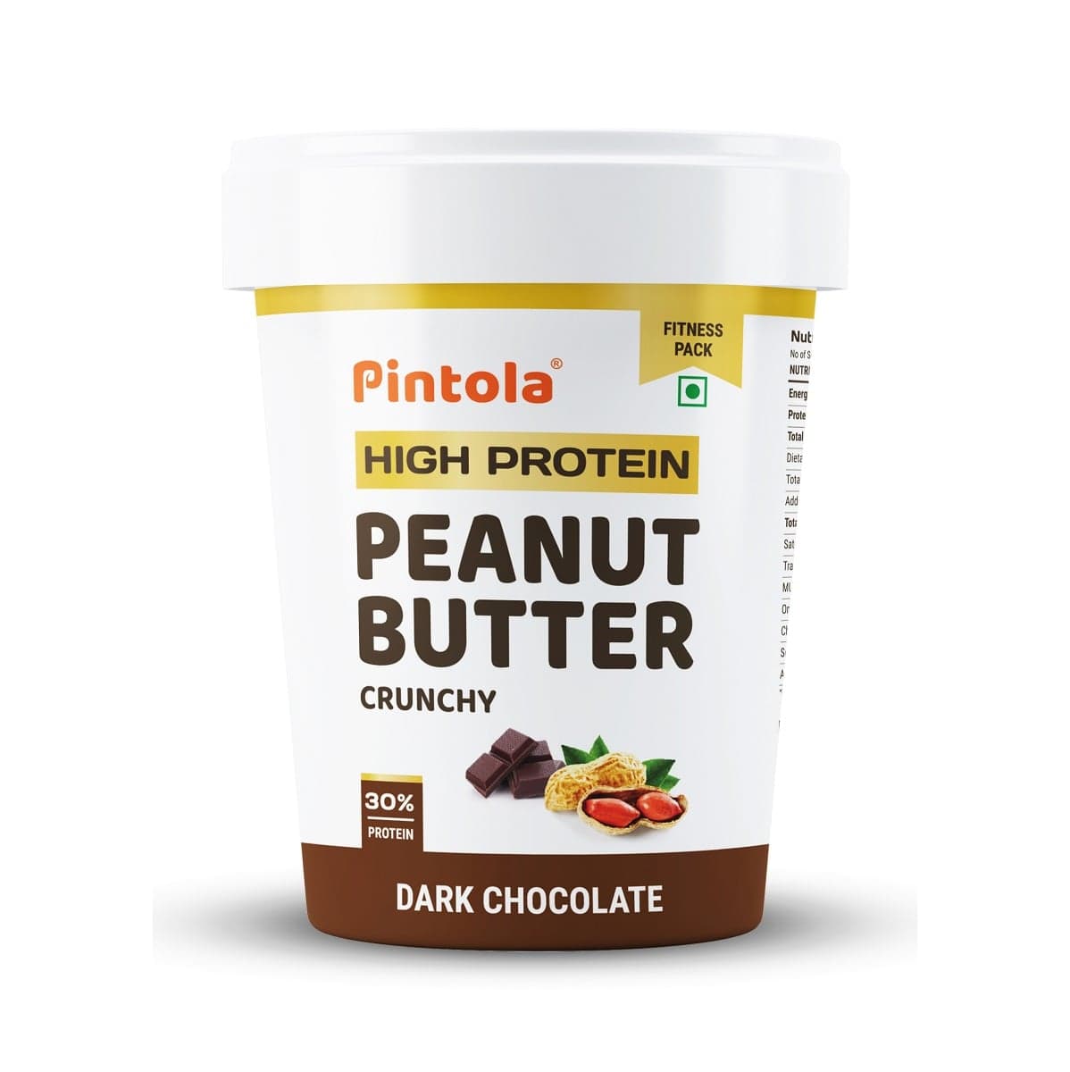 Pintola HIGH Protein Peanut Butter Dark Chocolate | 30% Protein | High Fibre | NO Salt | Non GMO, Naturally Gluten Free, Zero Cholesterol | Crunchy Pintola HIGH Protein Peanut Butter Dark Chocolate | 30% Protein | High Fibre | NO Salt | Non GMO, Naturall