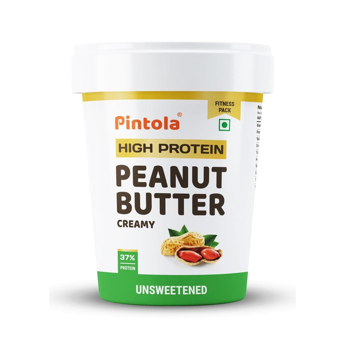 Pintola All Natural High Protein Peanut Butter Made With 100% Roasted Peanuts | High In Fiber, Naturally Gluten-Free, No Added Sugar | Unsweetened, Creamy Pintola All Natural High Protein Peanut Butter Made With 100% Roasted Peanuts | High In Fiber, Natu