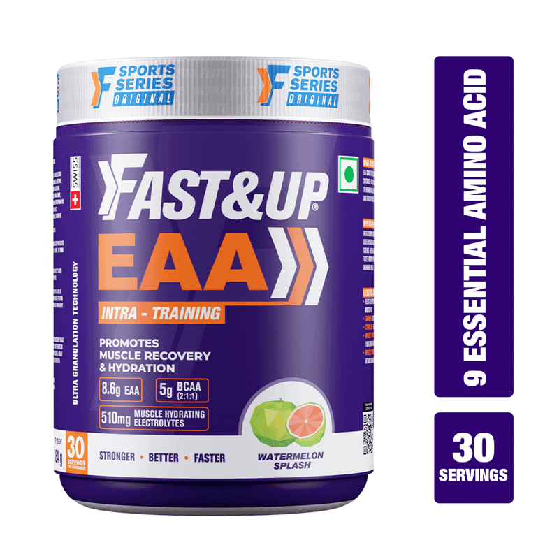 Fast & Up EAA Intra - Training/Workout drink (EAAx9) with BCAA+Electrolyte Blend+Vitamin Booster helps Muscle Recovery All 9 Essential Amino Acid-Pack of 30 servings,powder (Watermelon Splash), Purple - Nutrition and Fitness Supplements | Buy online on ZillyBuy
