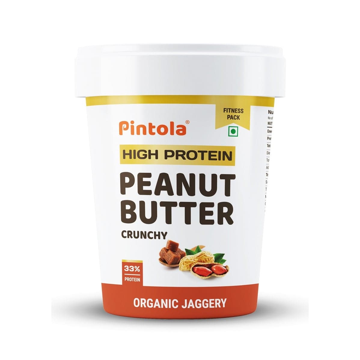 Pintola HIGH Protein Peanut Butter jaggery Made with roasted peanuts, imported Whey protein and organic jaggery| Non GMO, Naturally Gluten Free | Crunchy, Pintola HIGH Protein Peanut Butter jaggery Made with roasted peanuts, imported Whey protein and org