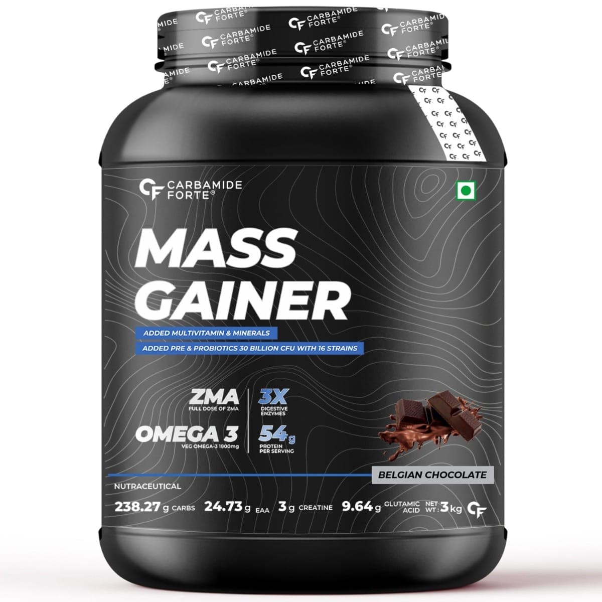 Carbamide Forte Mass Gainer with 54g Protein, 250g Carbs, Multivitamin, ZMA & Creatine 3g -Belgian Chocolate Flavour Weight Gainer Carbamide Forte Mass Gainer with 54g Protein, 250g Carbs, Multivitamin, ZMA &amp; Creatine 3g - Belgian Chocolate Flavour W - Nutrition and Fitness Supplements | Buy online on ZillyBuy