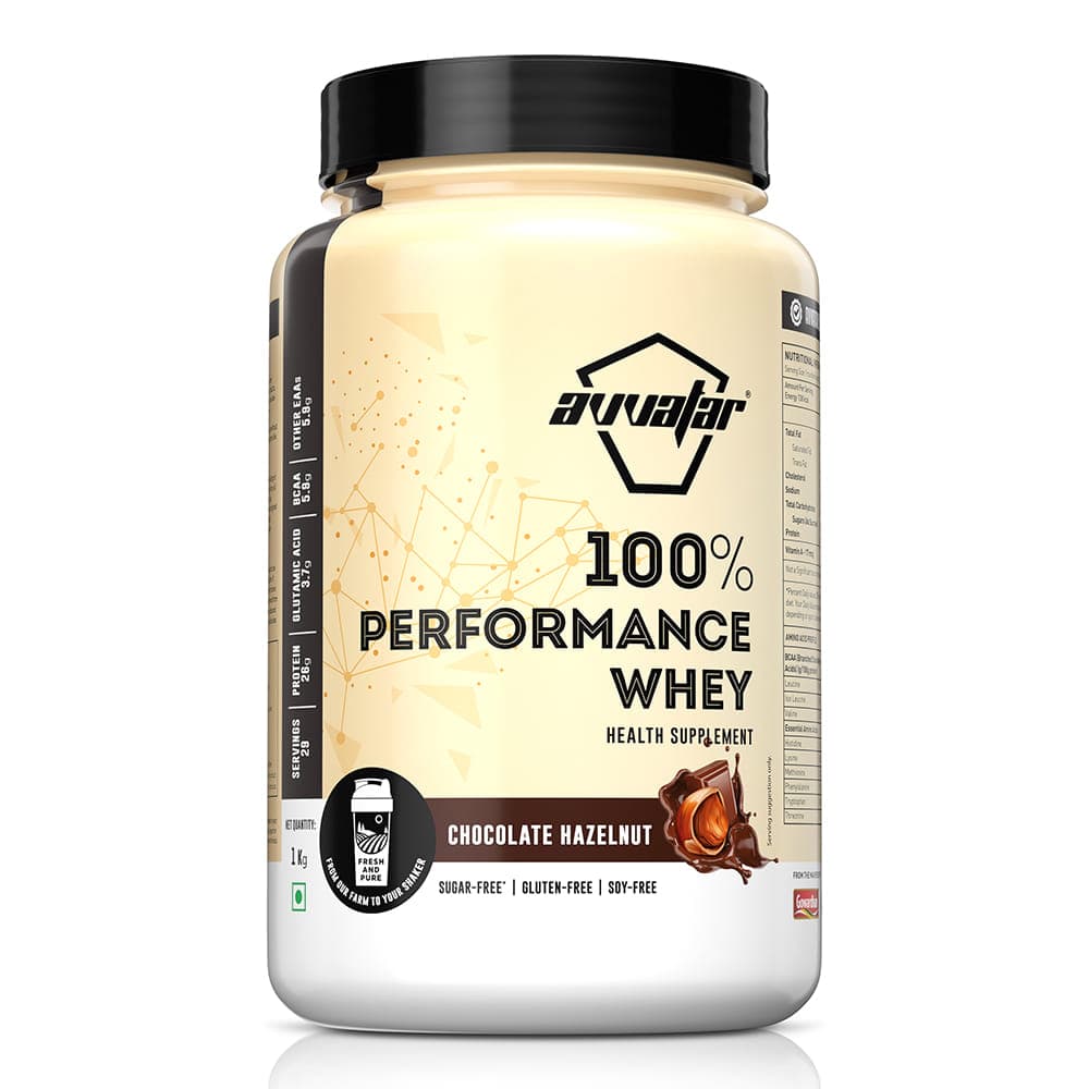 Avvatar PERFORMANCE WHEY PROTEIN | 1Kg | Chocolate Hazelnut Flavour | 26g Protein | 29 Servings - Nutrition and Fitness Supplements | Buy online on ZillyBuy
