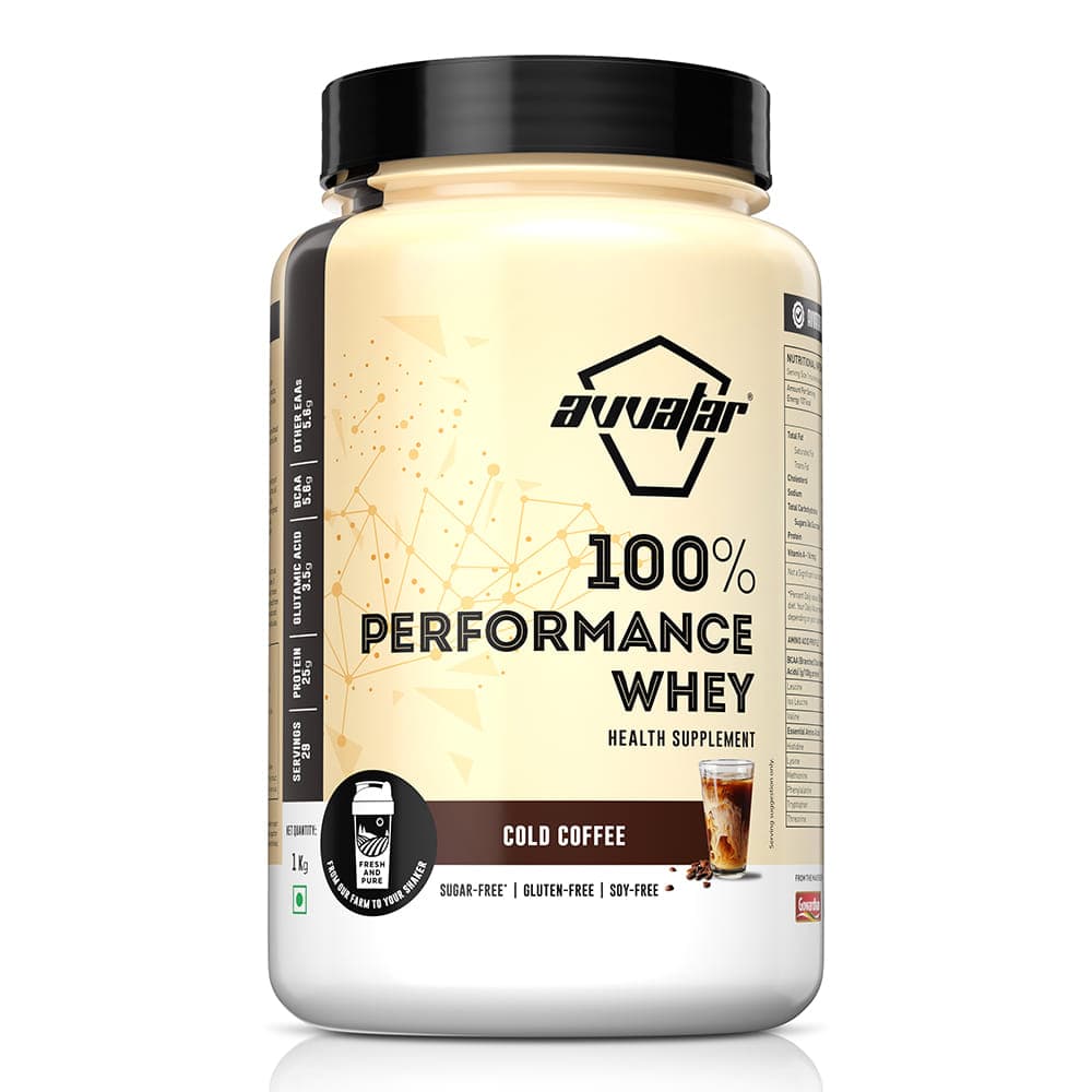 Avvatar PERFORMANCE WHEY PROTEIN | 1Kg | Cold Coffee Flavour | 25g Protein | 29 Servings - Nutrition and Fitness Supplements | Buy online on ZillyBuy