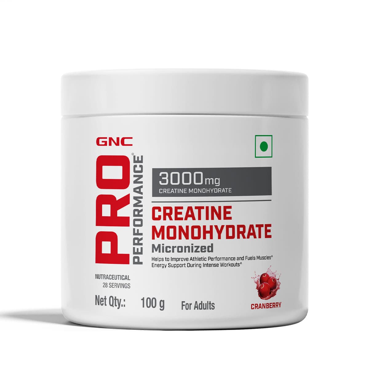 GNC Pro Performance Creatine Monohydrate | Boosts Athletic Performance | Micronized & Instantized | Fuels Muscles | Provides Energy Support for Heavy Workout | Cranberry GNC Pro Performance Creatine Monohydrate| Boosts Athletic Performance | Micronized &