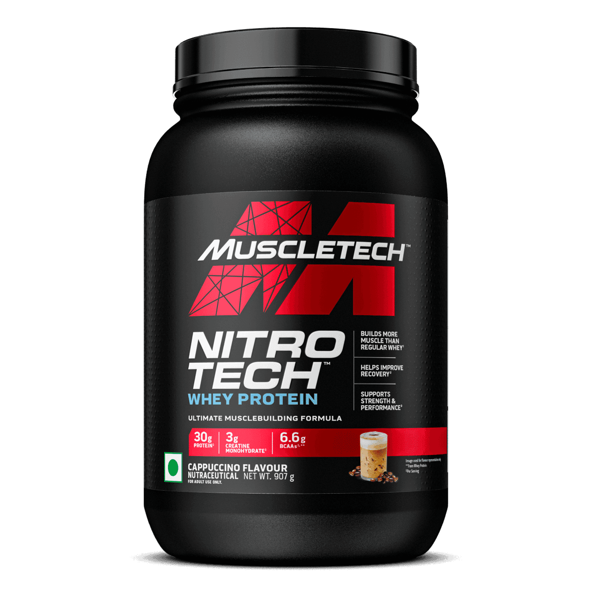 MuscleTech NitroTech Whey Protein Cappuccino - 907g - Nutrition and Fitness Supplements | Buy online on ZillyBuy