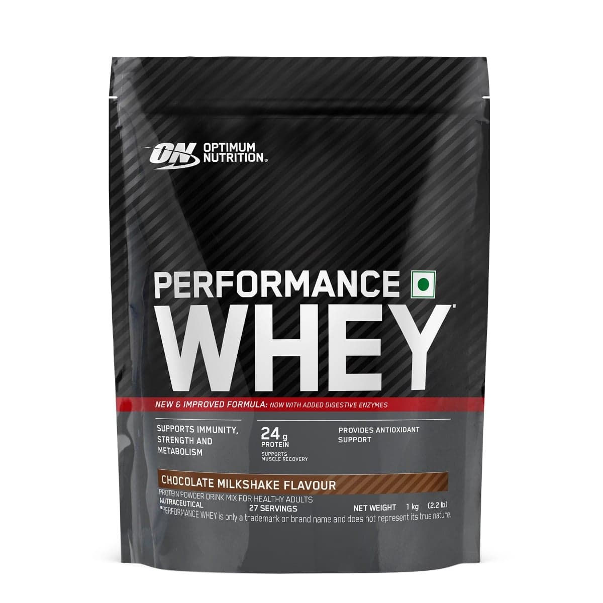 Optimum Nutrition (ON) Performance Whey Protein Powder, 24g Protein,1Kg (Chocolate Milkshake), Ultra-Filtered and Concentrated All-Whey Protein - Nutrition and Fitness Supplements | Buy online on ZillyBuy