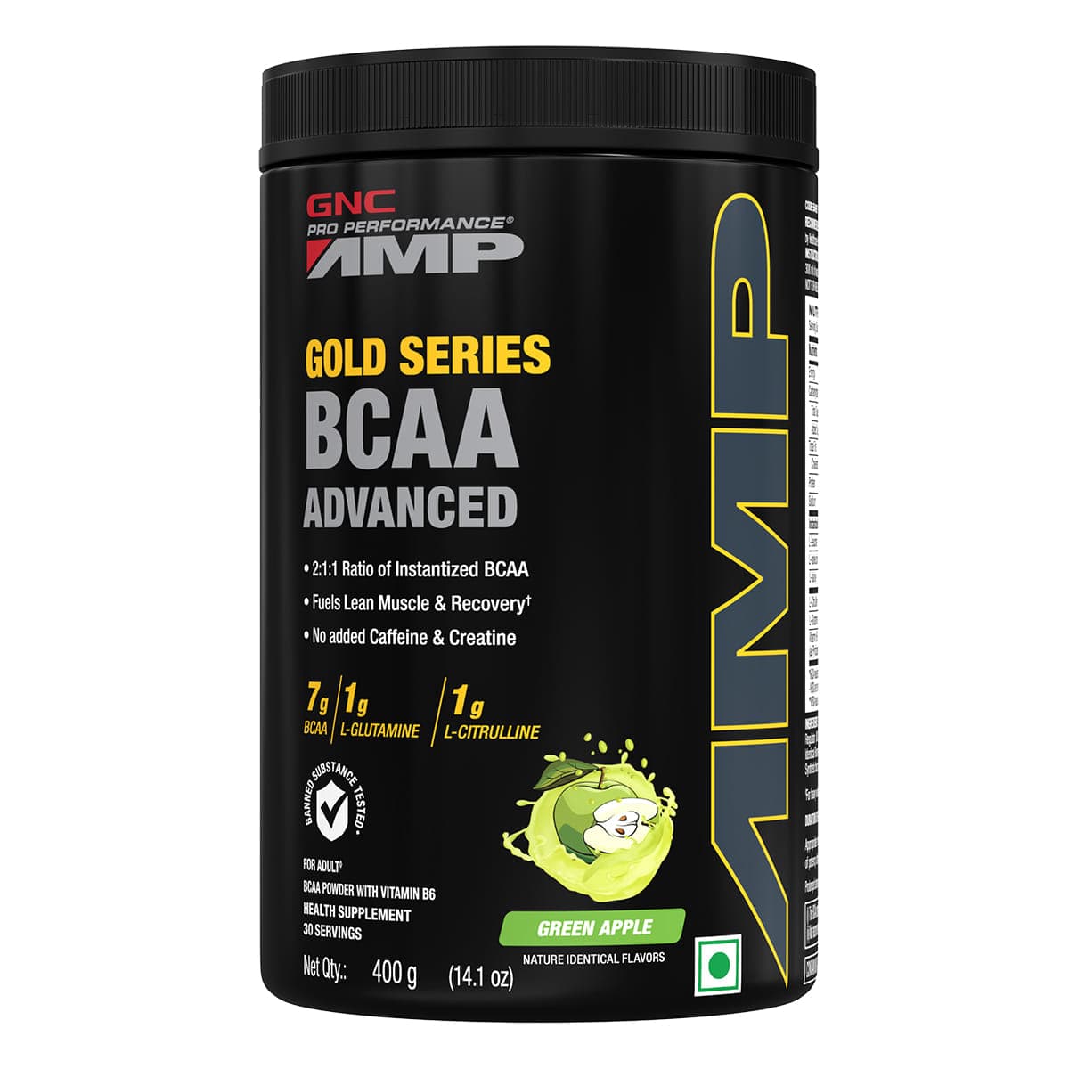 GNC AMP Gold Series BCAA Advanced | Fastest Muscle Recovery | Maximized Workout Performance | Formulated In USA | 7g BCAA | 1g L-Glutamine | 1g L-Citrulline | 400 gm GNC AMP Gold Series BCAA Advanced | Fastest Muscle Recovery | Maximized Workout Performa