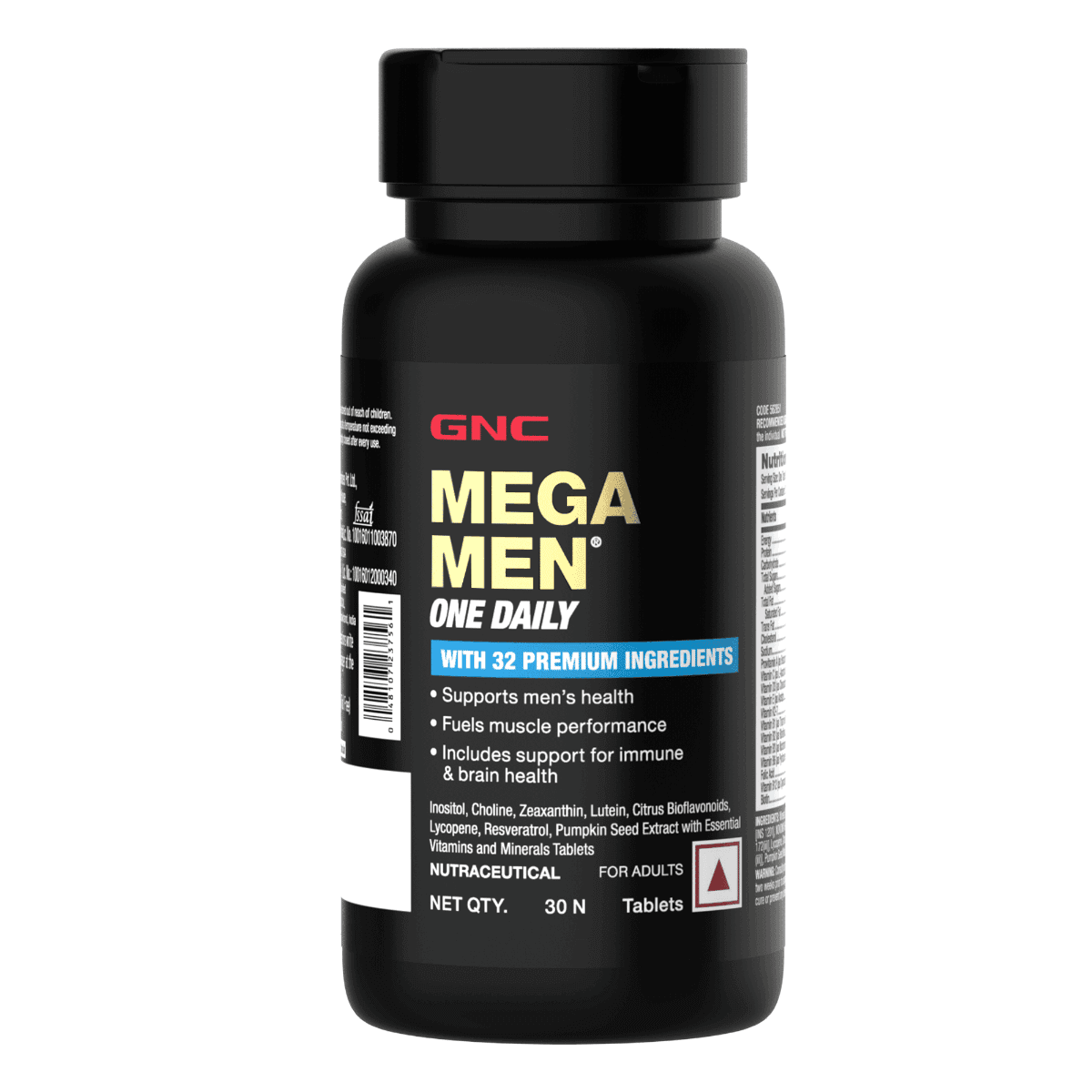 GNC Mega Men One Daily Multivitamin for Men | Promotes Men's Well-Being | Fuels Muscle Performance | Boosts Immunity | Improves Memory & Focus | Formulated In USA | 32 Premium Ingredients GNC Mega Men One Daily Multivitamin for Men | Promotes Men's Well-