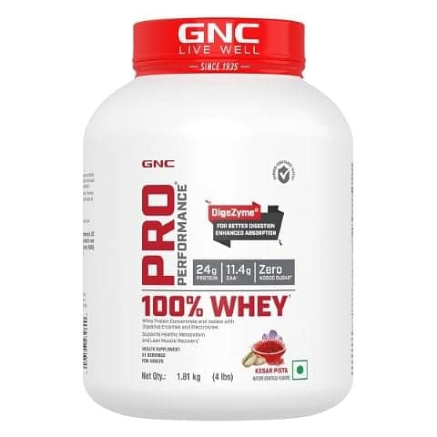 GNC Pro Performance 100% Whey Protein Powder | Boosts Strength & Endurance | Builds Lean Muscles | Fastens Muscle Recovery | Formulated In USA | 24g Protein | 5.5g BCAA | Kesar Pista GNC Pro Performance 100% Whey Cafe Mocha+ Creatine Monohydrate Combo -