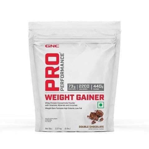 GNC Pro Performance Weight Gainer | Healthy Body Gains | Reduces Muscle Breakdown | Boosts Metabolism | Formulated In USA | 73g Protein | 440g Carbs | 2200 Cal | Double Chocolate GNC Pro Performance Weight Gainer | 3 Kg | 6 Servings | Healthy Body Gains