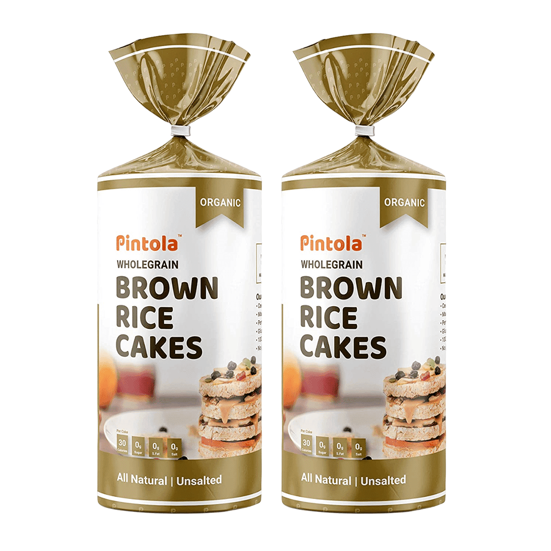 Pintola Organic Wholegrain Brown Rice Cakes (All Natural, Unsalted) (Pack of 2)  Pintola Organic Wholegrain Brown Rice Cakes (All Natural, Unsalted) (Pack of 2)