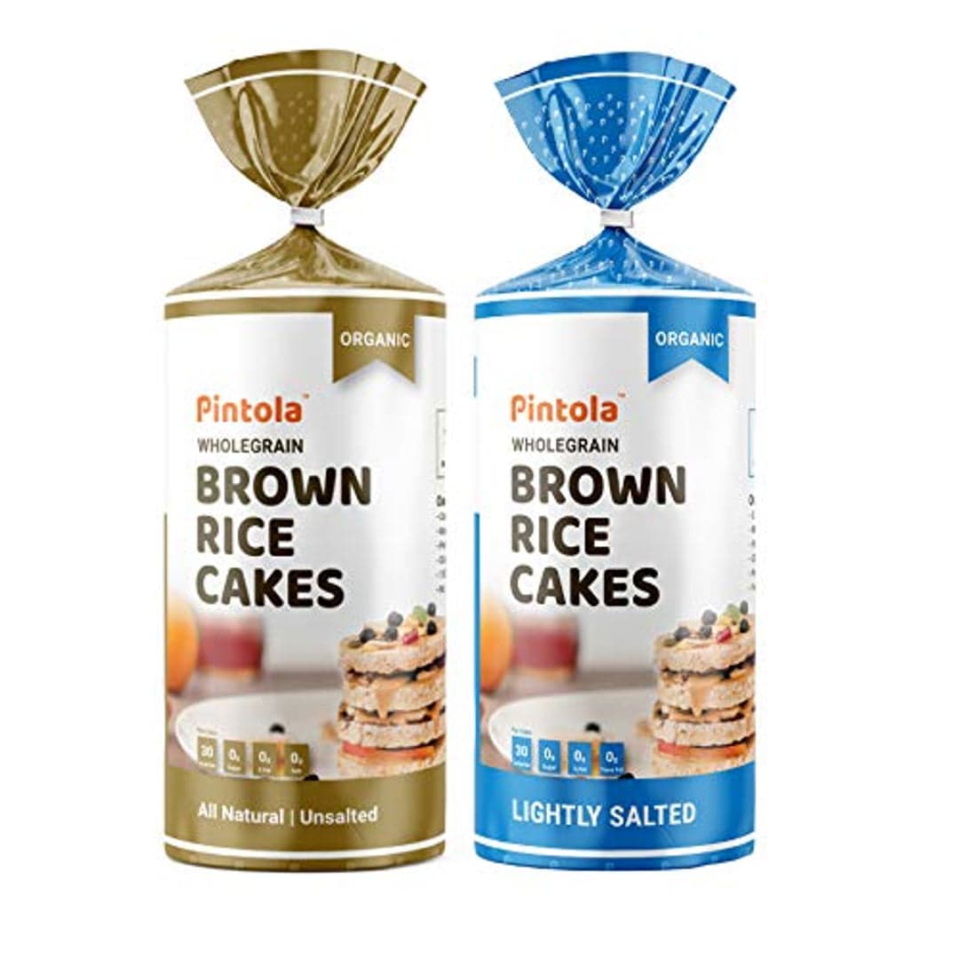 Pintola Organic Wholegrain Brown Rice Cakes Combo Pack (All Natural) (Unsalted and Lightly Salted)