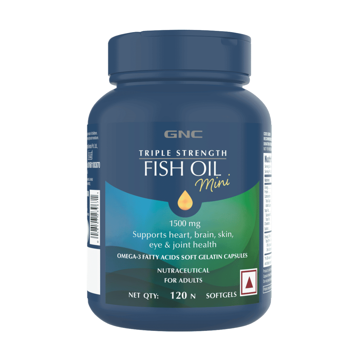 GNC Triple Strength Fish Oil Omega 3 Capsules for Men & Women | 900mg EPA & DHA | Improves Memory | Protects Vision | No Fishy Aftertaste | Supports Family Health | USA Formulated GNC Triple Strength Fish Oil Omega 3 Capsules for Men & Women | Improves M