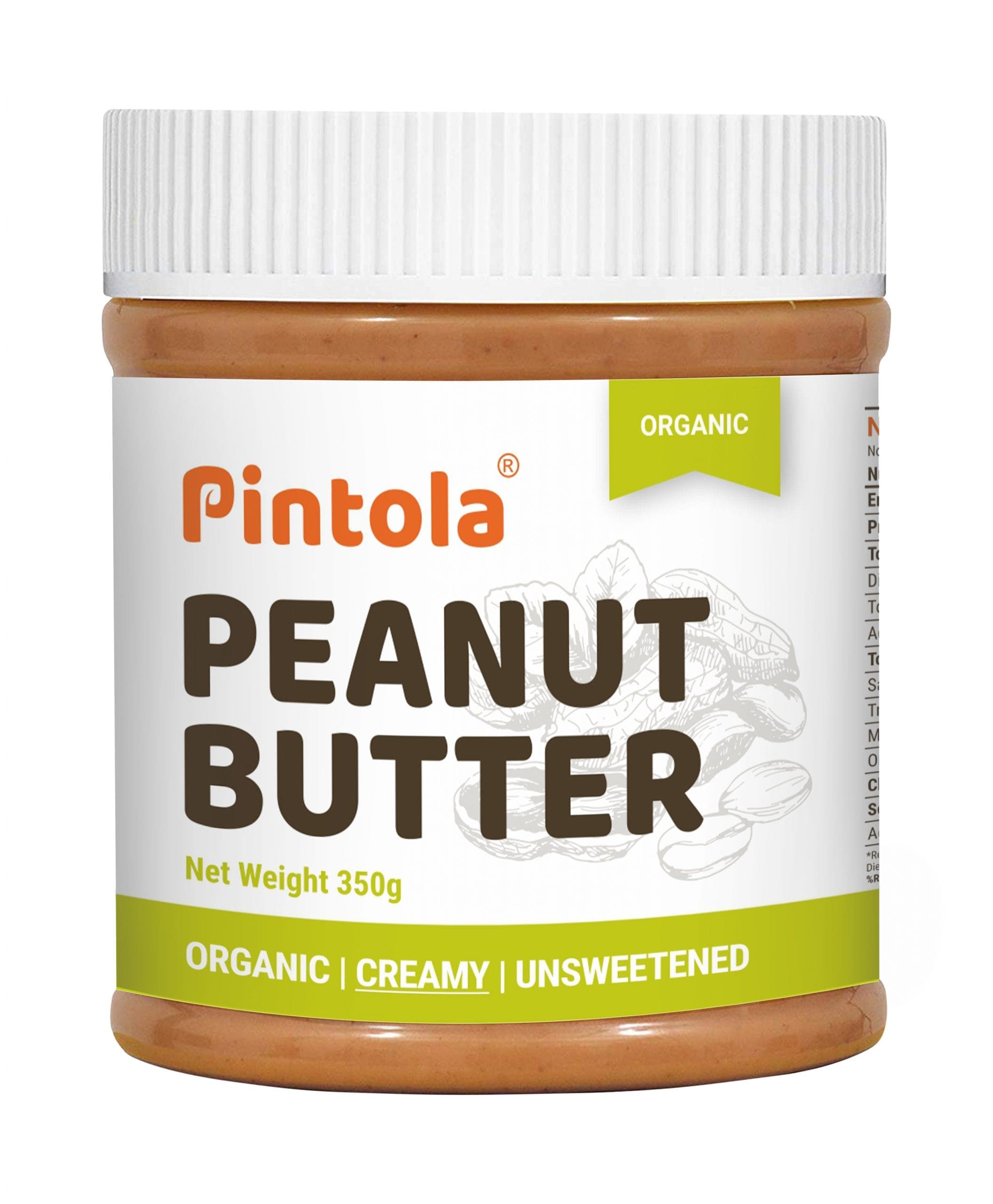 Pintola Organic Peanut Butter High in protein & fiber | Naturally Gluten-Free, Zero Added Sugar, Zero Cholestrol |Unsweetened, Creamy Pintola Organic Peanut Butter High in protein & fiber | Naturally Gluten-Free, Zero Added Sugar, Zero Cholestrol |Unswee
