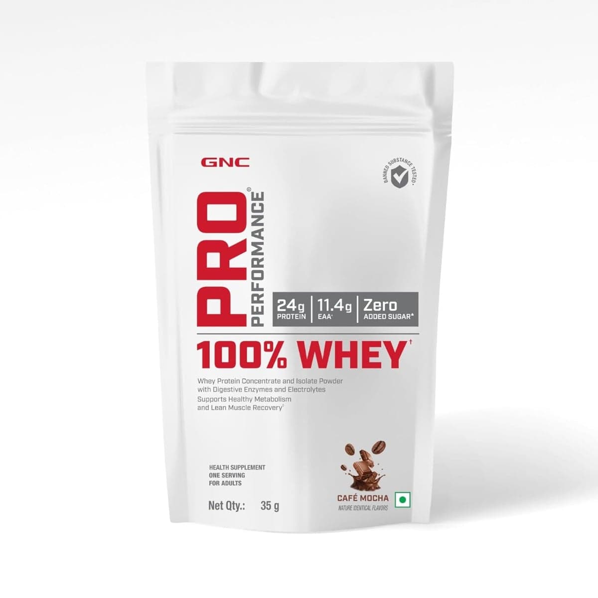 GNC Pro Performance 100% Whey Protein Powder | Boosts Strength & Endurance | Builds Lean Muscles | Fastens Muscle Recovery | Formulated In USA | 24g Protein | 5.5g BCAA | 35 g GNC Pro Performance 100% Whey Protein Powder | Boosts Strength & Endurance | B