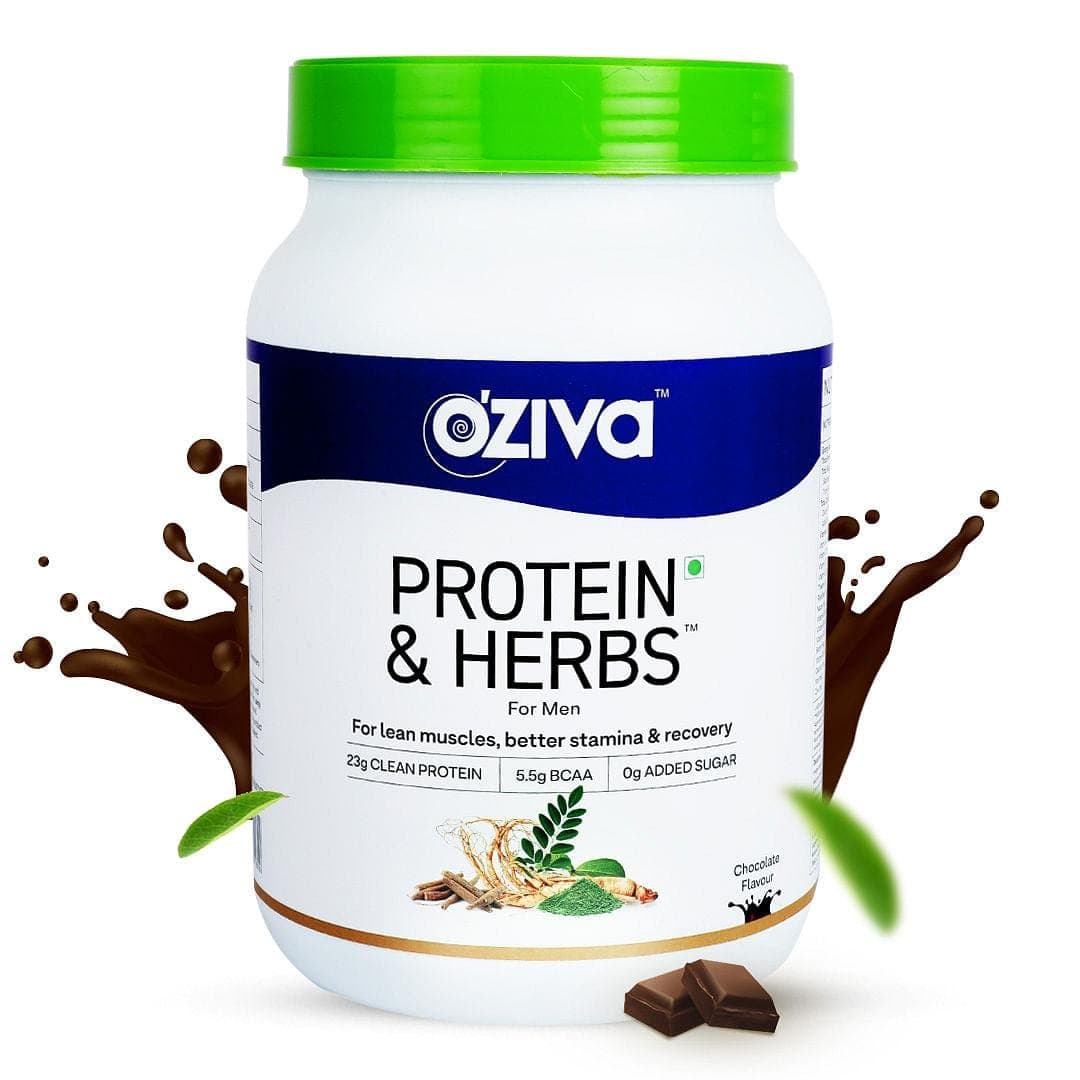 OZiva Protein & Herbs for Men, Chocolate OZiva Protein & Herbs for Men, Chocolate, 2KG | For Muscle Building, Clean