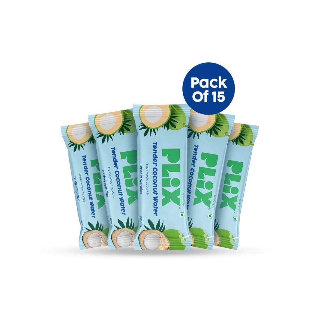 PLIX Tender Coconut Water Premix Powder Sachets with Natural Electrolytes for an Instant Energy fix and easy Digestion Daily Hydration & Healthy Skin Easy to consume PLIX Tender Coconut Water Premix Powder Pack of 30 Sachets with Natural Electrolytes for