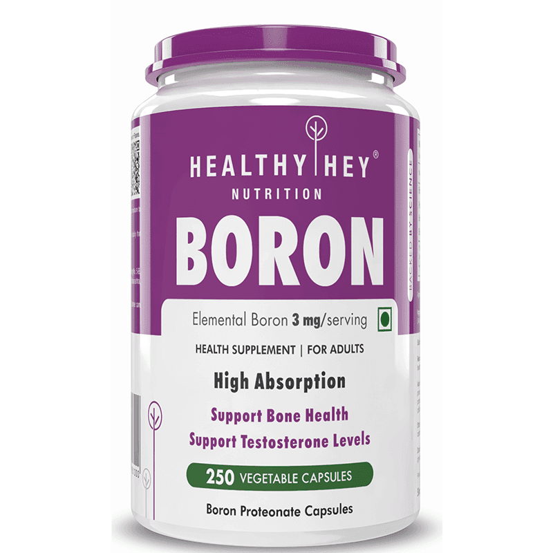 HealthyHey Nutrition Boron Advanced Chelated - 250 Veggie Capsules - Gluten Free, Non-GMO - Nutrition and Fitness Supplements | Buy online on ZillyBuy