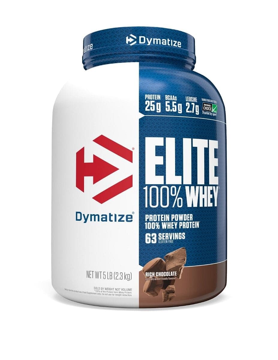 Dymatize Nutrition Elite Whey Protein Powder 5 lbs 2.3kg | 63 serving | Rich Chocolate | 25g Protein Pack of 1 - Nutrition and Fitness Supplements | Buy online on ZillyBuy