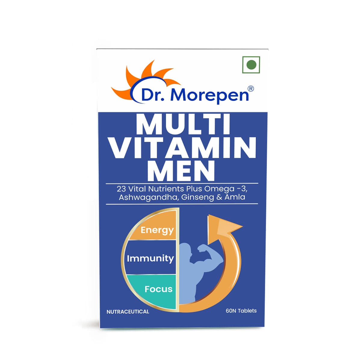 DR. MOREPEN Multivitamins for Men with Omega 3 & Herbs for Energy & Immunity Boost - 60 Veg Tablets - Nutrition and Fitness Supplements | Buy online on ZillyBuy