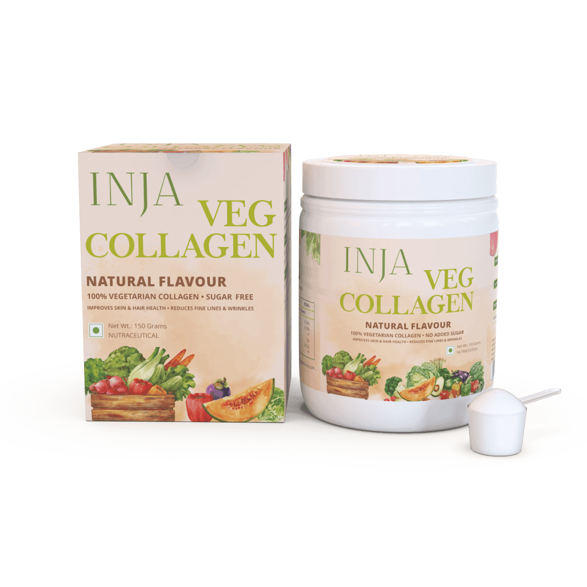 INJA Veg Collagen - Natural Flavour - Nutrition and Fitness Supplements | Buy online on ZillyBuy