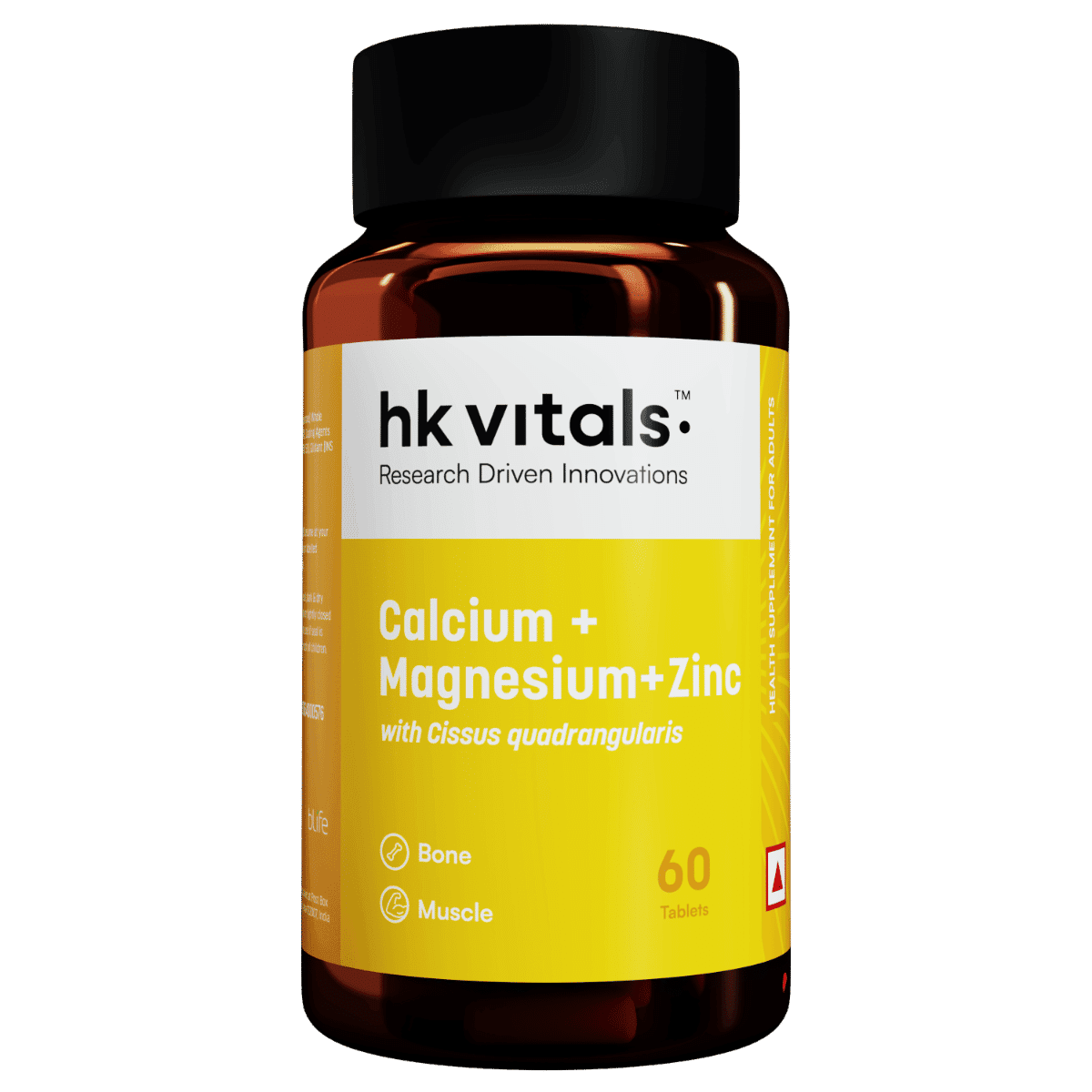 HK Vitals Calcium Magnesium & Zinc Tablets with Vitamin D3, Calcium Supplement for Women and Men, For Bone Health and Joint Support, 60 Tablets