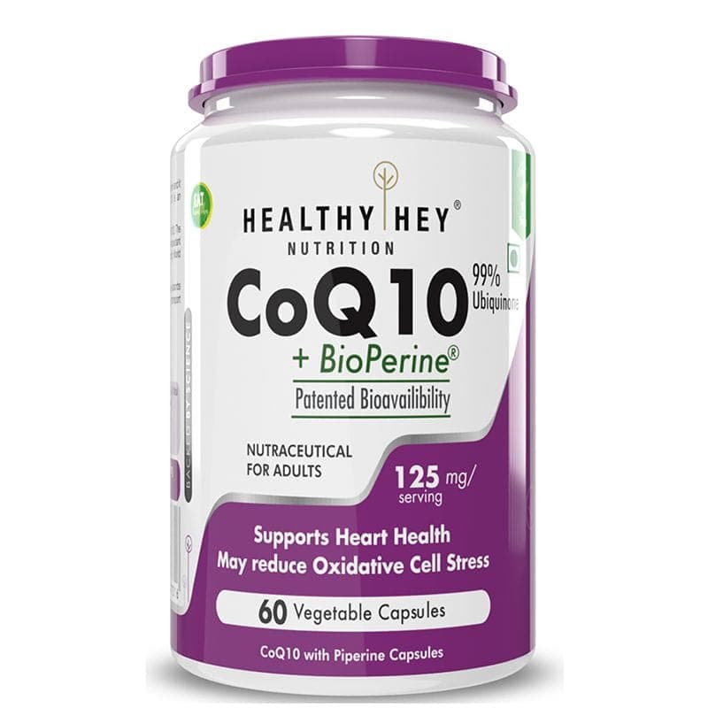 HealthyHey High Absorption CoQ10 with BioPerine - 125 mg - 60 Capsules