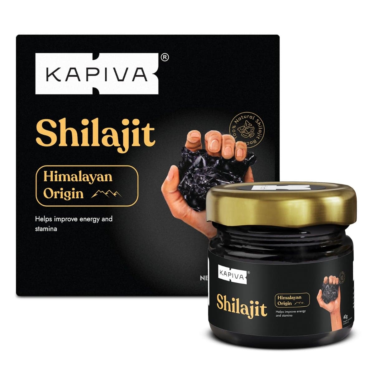 Kapiva Himalayan Shilajit / Shilajeet Resin 40g - For Endurance and | Contains Lab Report - Nutrition and Fitness Supplements | Buy online on ZillyBuy