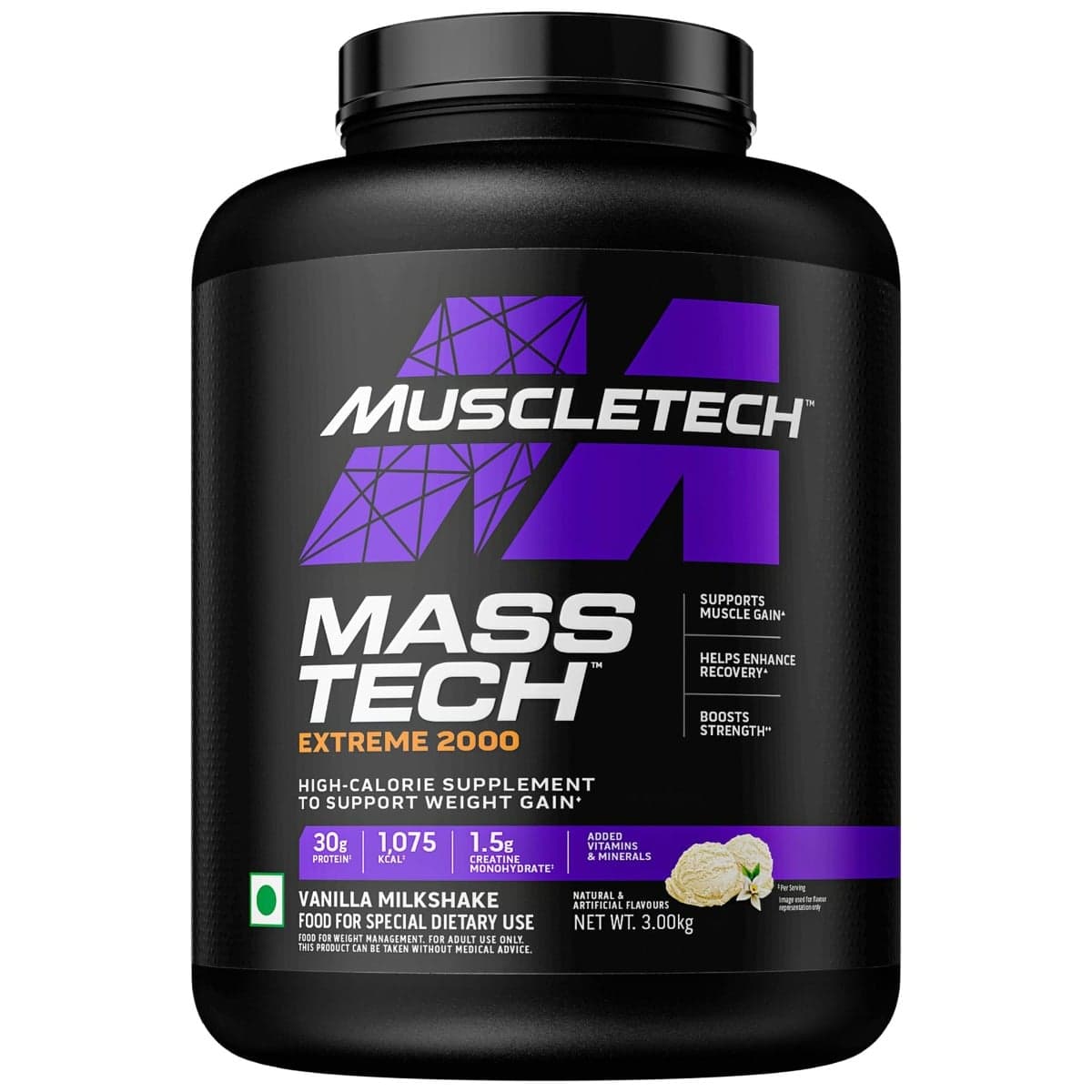 Muscletech Mass-Tech Extreme 2000 Vanilla Milkshake 3Kg Vanilla Milkshake - Nutrition and Fitness Supplements | Buy online on ZillyBuy