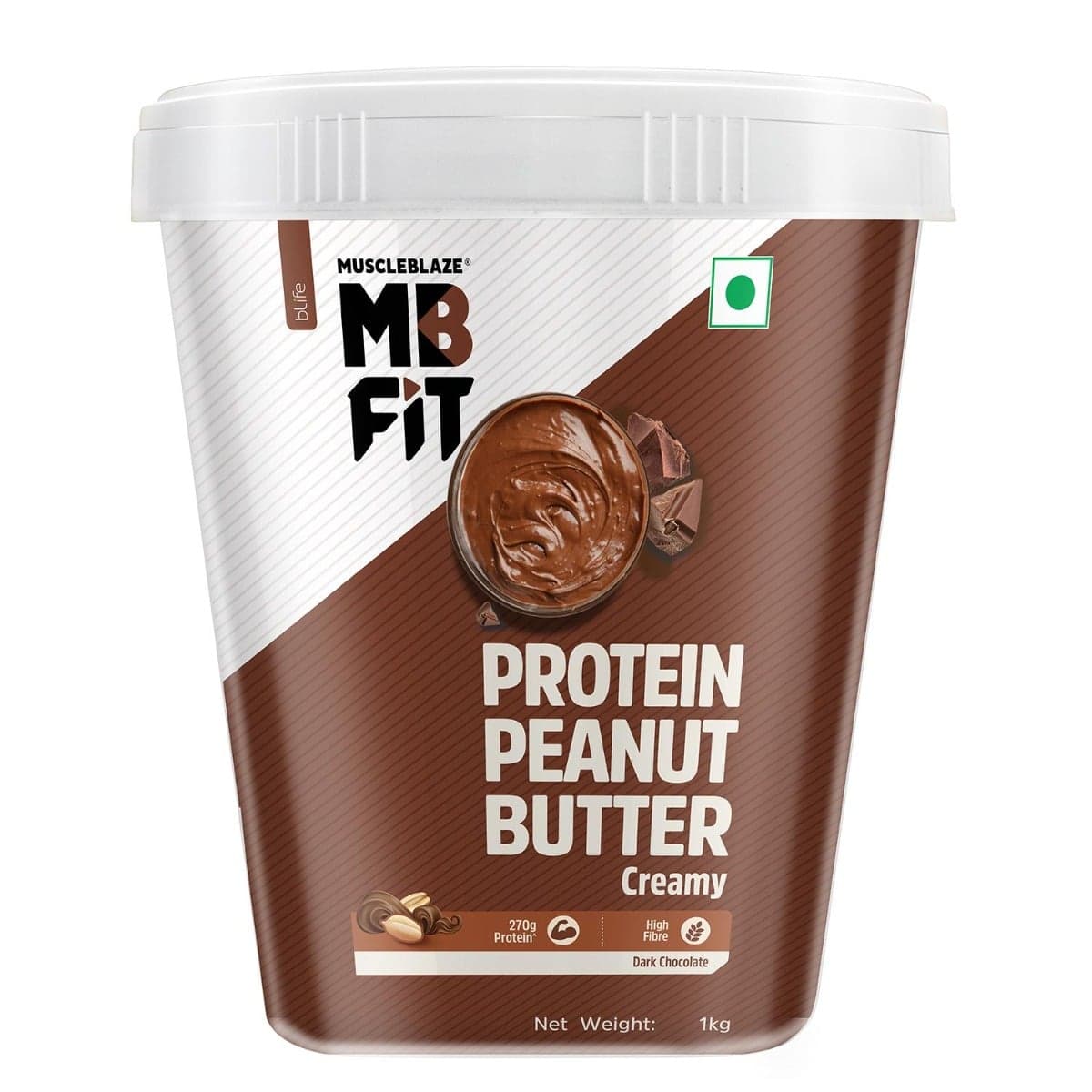 MuscleBlaze Protein Peanut Butter Creamy 1kg | 27g Protein | Dark Chocolate Flavour | Weight Management - Nutrition and Fitness Supplements | Buy online on ZillyBuy