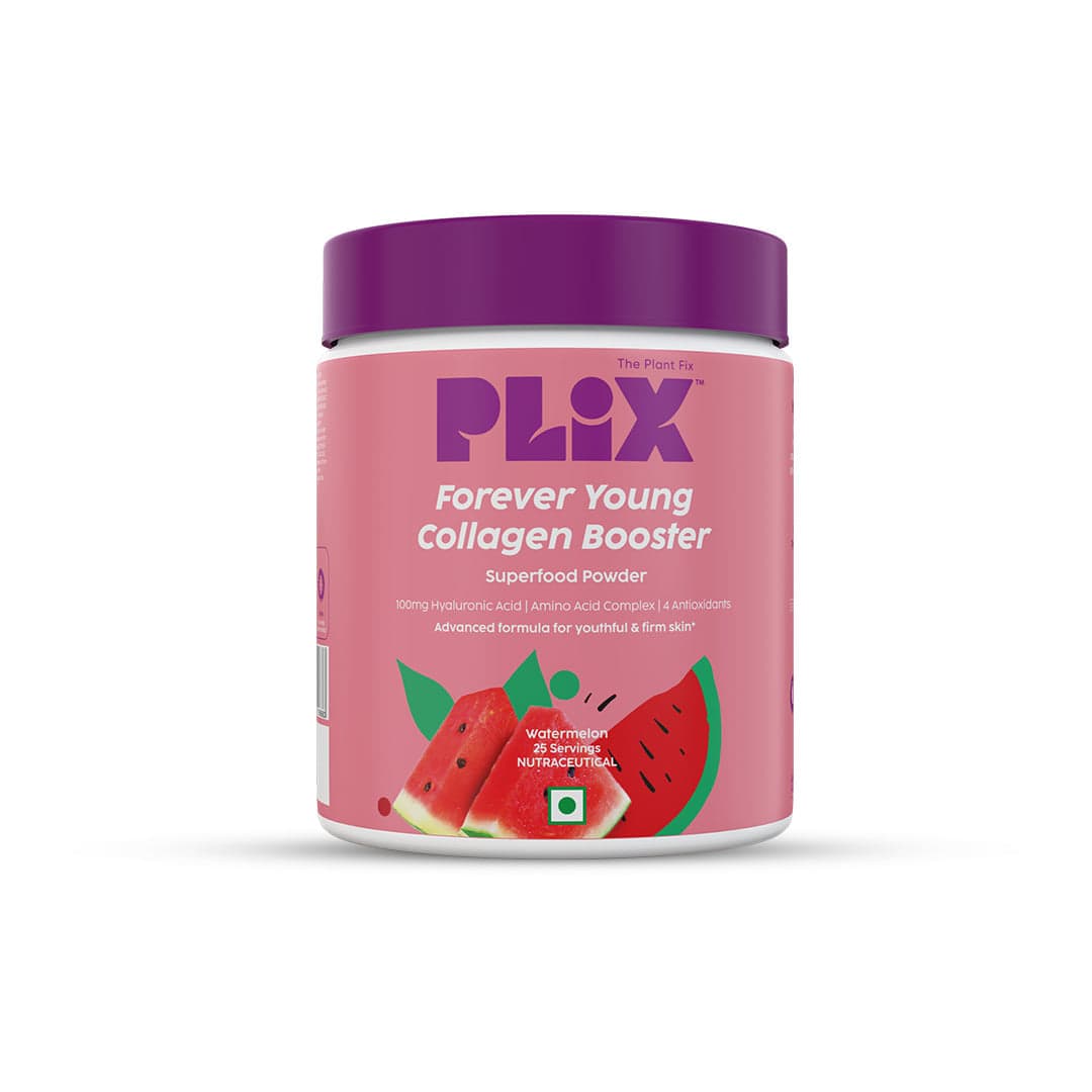 Plix forever Young Collagen Booster | 25 Serving | Watermelon Flavour | improves Skin | Reduces Fine lines and wrinkles
