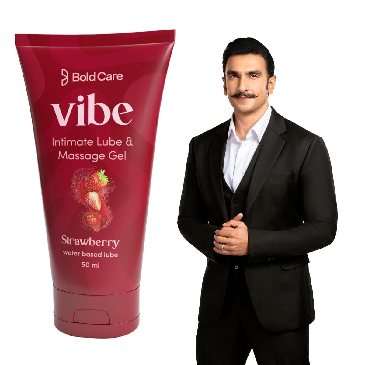 Bold Care Vibe Strawberry - Personal Lubricant for Men and Women - Premium Strawberry Flavour - Water Based Lube - Skin Friendly, Silicone and Paraben Free - No Side Effects Bold Care Vibe Strawberry - Personal Lubricant for Men and Women - Premium Straw