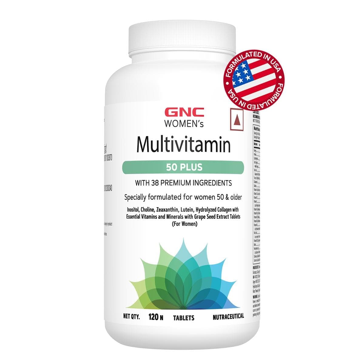 GNC Women's Multivitamin 50 Plus | Combats Ageing | Supports Memory | Protects Vision | Enhances Bone Strength | Promotes Overall Well-Being | Formulated In USA | 38 Premium Ingredients | 120 Tablets