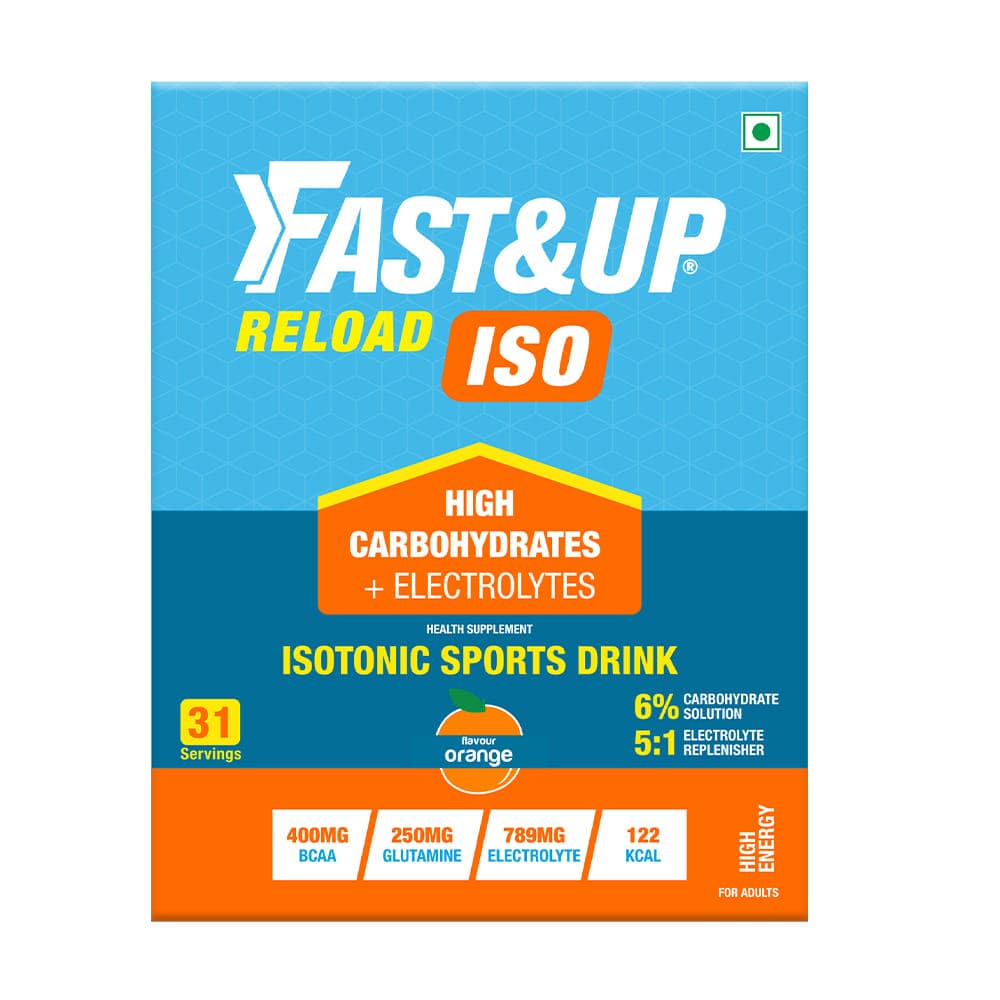 Fast & Up Reload Isotonic Energy Drink | Carbs + Electrolytes + Aminos | Restore, Replenish and Recover | 31 servings (Orange) - Nutrition and Fitness Supplements | Buy online on ZillyBuy