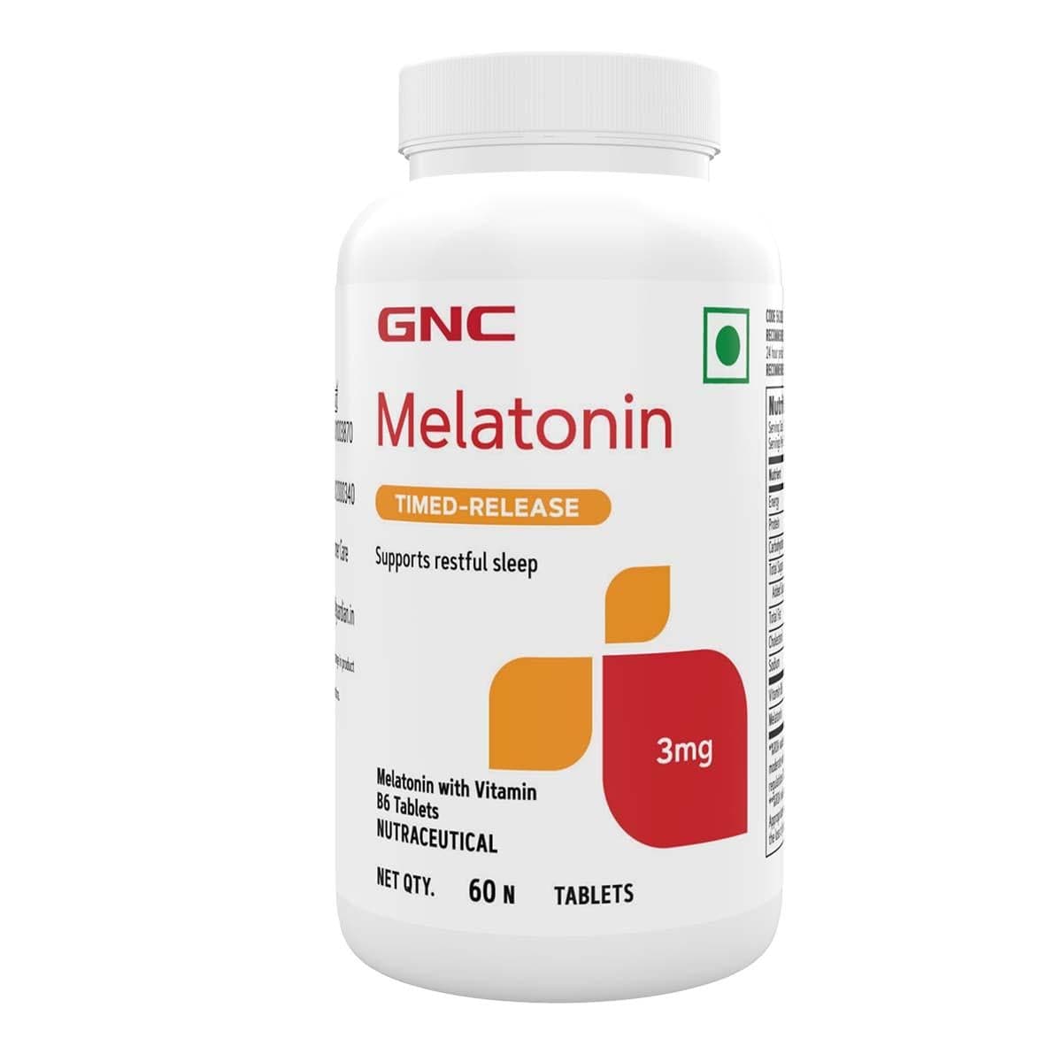 GNC Melatonin Timed Release With Vitamin B6 | Maintains Healthy Sleep Cycle | Ensures Undisturbed Sleep | Improves Mood | Helps in Relaxation | Formulated in USA | 3mg Per Serving | 60 Tablets