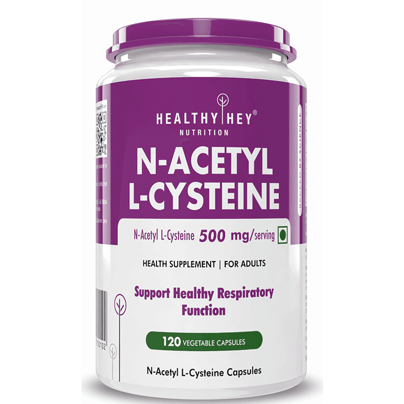 HealthyHey Nutrition N-Acetyl L-Cysteine (NAC) - Non-GMO - Gluten Free  120 Veg. Capsules - Nutrition and Fitness Supplements | Buy online on ZillyBuy