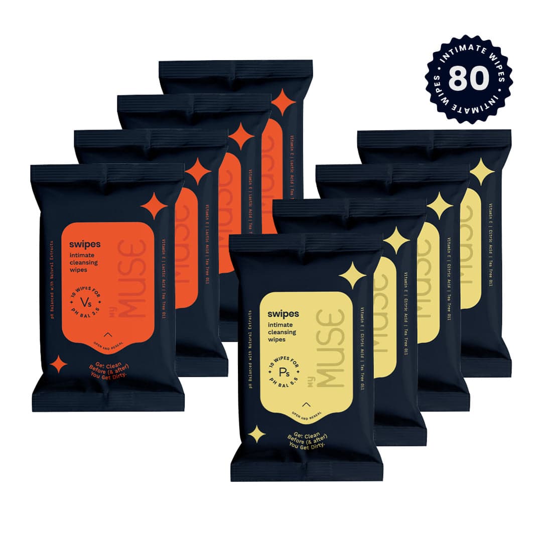 MyMuse Swipes pH-balanced Intimate Wipes - For Men & Women (8 x 10 wipes) - Sexual Wellness | Buy online on ZillyBuy