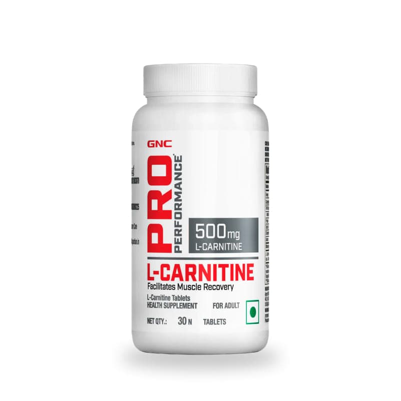GNC Pro Performance L-Carnitine | Burns Fat For Muscle Growth | Maximises Recovery | Aids in Healthy Weight Loss | Reduces Soreness & Fatigue | Formulated in USA | 500mg Per Serving | 30 Tablets