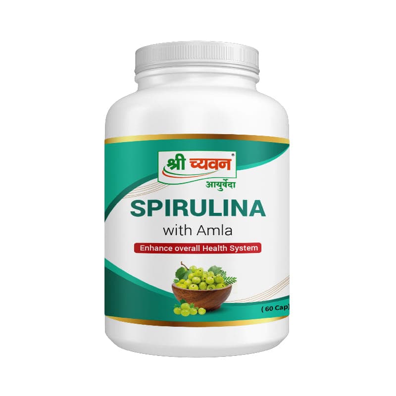 Shri Chyawan  Spirulina with Amla Capsule - 60 Tablet | Enriched with Vitamin C | Anti-oxidants | Regulates Cholesterol level |.  Shri Chyawan  Spirulina with Amla Capsule - 60 Tablet | Enriched with Vitamin C | Anti-oxidants | Regulates Cholesterol leve