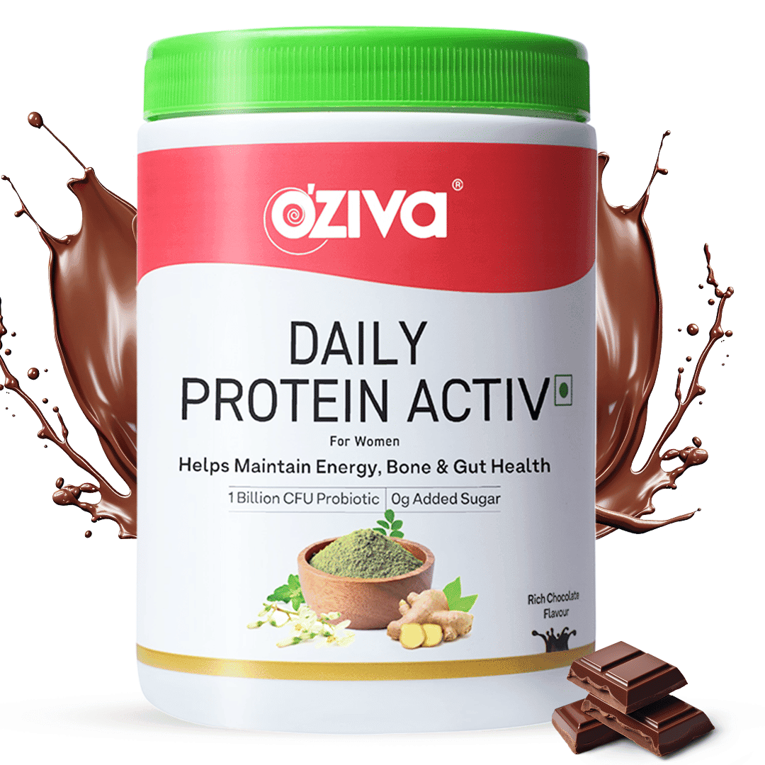 Oziva Daily Protein Activ For Women | Better Energy, Bone Health & Hormonal Balance With Clean Protein, Tulsi & Probiotics For Better Protein Absorption | Chocolate 300G