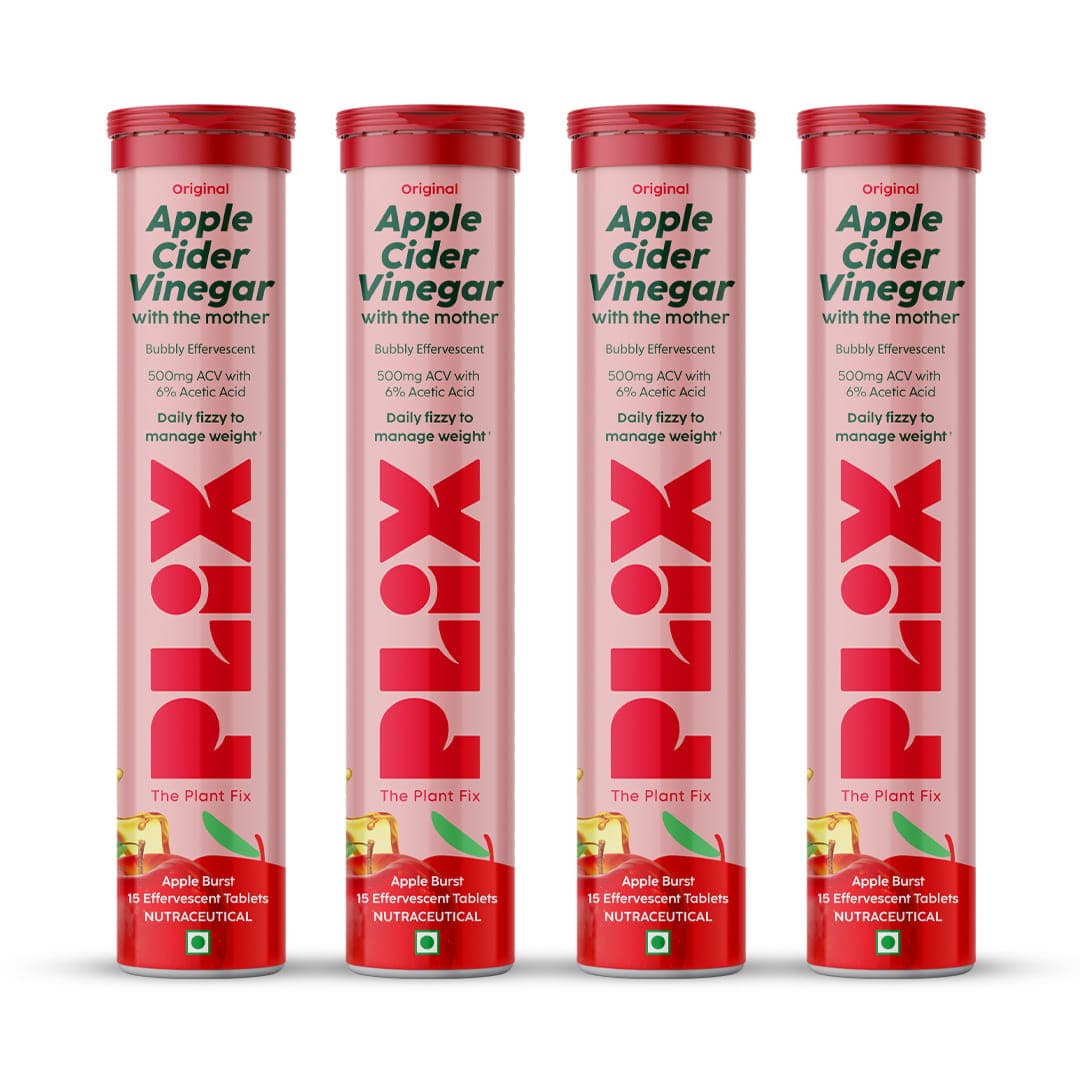 PLIX THE PLANT FIX Apple Cider Vinegar | 15 Tablets | Manage Weight | Pack of 4