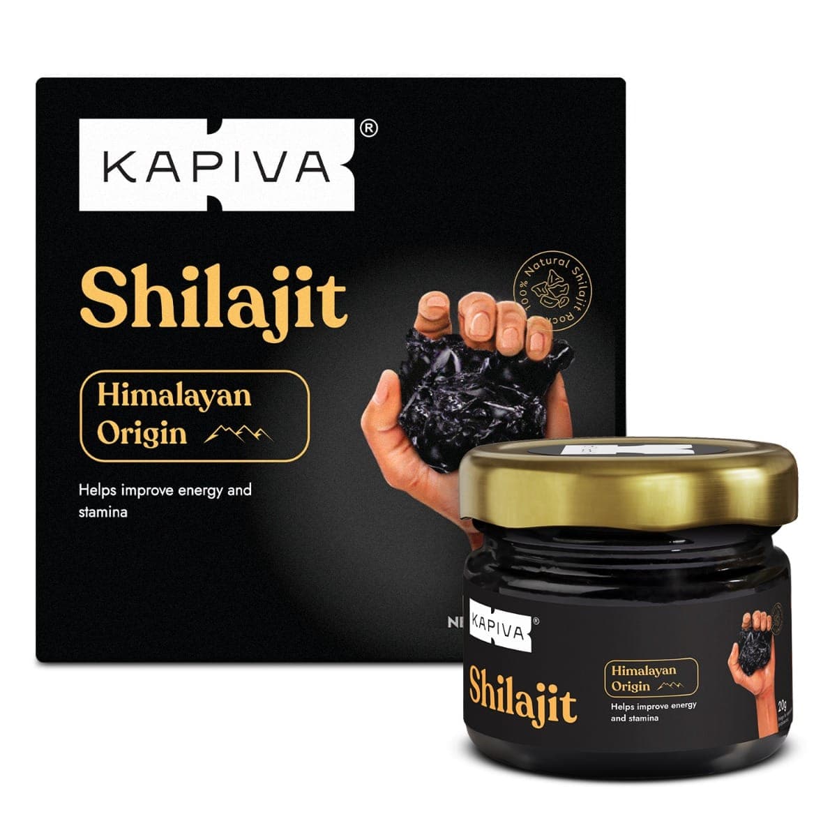 Kapiva Himalayan Shilajit 20g | Himalayan Origin - Nutrition and Fitness Supplements | Buy online on ZillyBuy