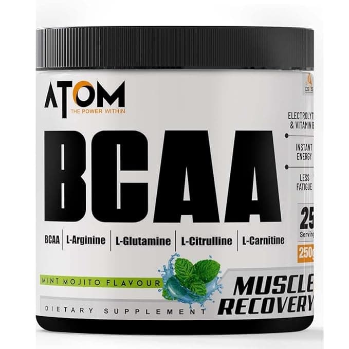 AS-IT-IS Nutrition ATOM BCAA 250g with L-arginine, L-Carnitine, L-Citrulline Powder for Energy Burst & Athletic Performance | Mint Mojito Flavor - Nutrition and Fitness Supplements | Buy online on ZillyBuy