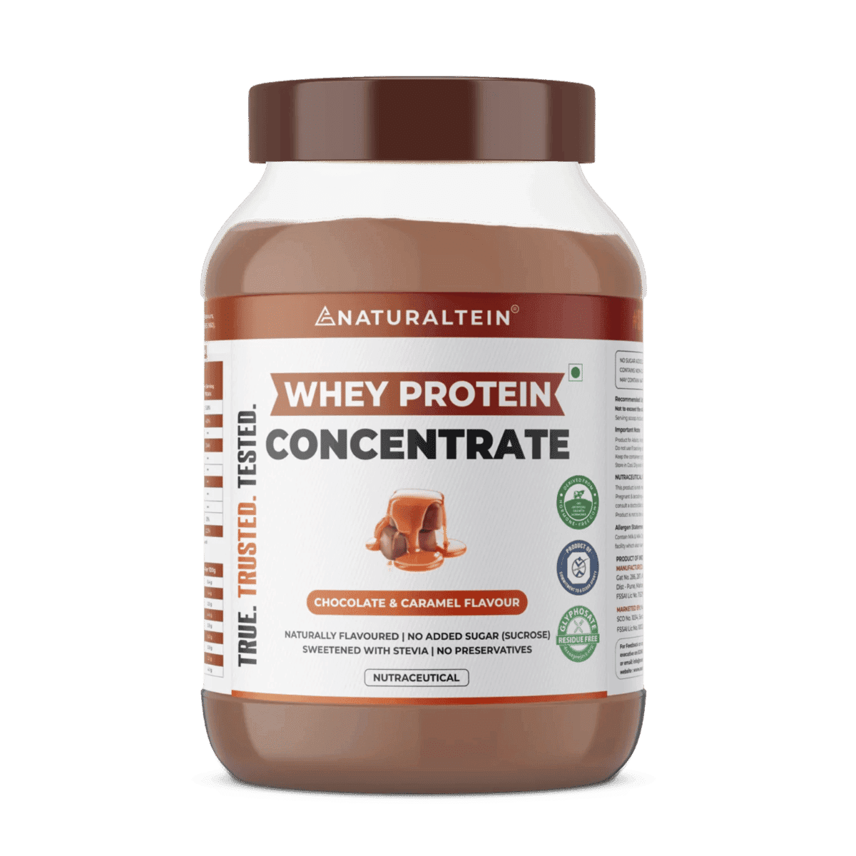 NATURALTEIN Whey Protein Concentrate Chocolate Caramel - 1 kg - Nutrition and Fitness Supplements | Buy online on ZillyBuy