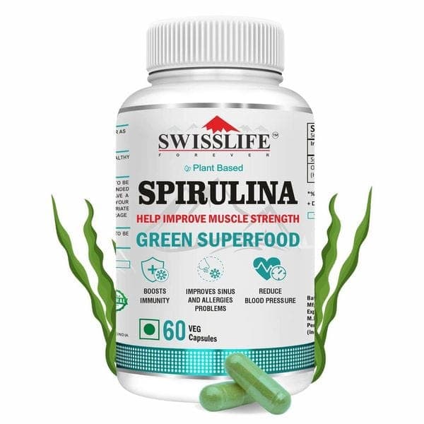 SwissLife Forever Spirulina 2000mg |Superfood | For Weight Management, Immune Support and Optimal Health | Supports Heart Health SwissLife Forever Spirulina 2000mg |Superfood | For Weight Management, Immune Support and Optimal Health | Supports Heart Hea - Nutrition and Fitness Supplements | Buy online on ZillyBuy