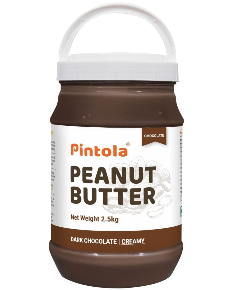 Pintola Choco Spread Peanut Butter Made with premium quality peanuts & blended with rich dark chocolate | Non GMO, Naturally Gluten Free, Zero Cholesterol | Creamy, 2.5kg