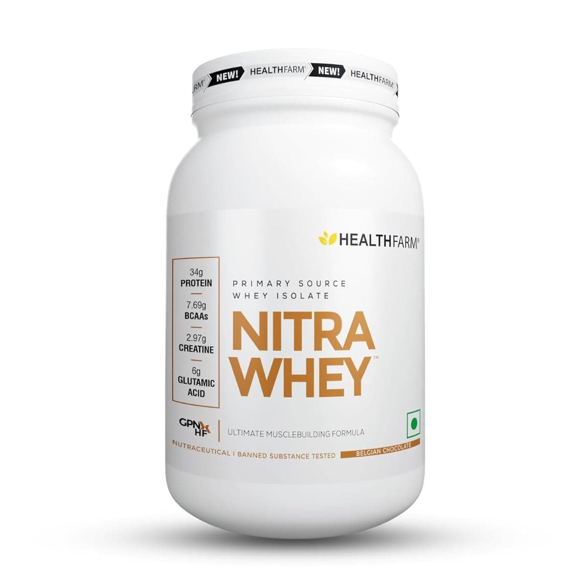 Healthfarm Nitra Whey Protein | 34g Protein Per Serving & 3g Added Creatine | Blend of Isolate & Concentrate Protein Healthfarm Nitra Whey Protein | 34g Protein Per Serving & 3g Added Creatine | Blend of Isolate & Concentrate Protein (Belgian Chocolate, - Nutrition and Fitness Supplements | Buy online on ZillyBuy