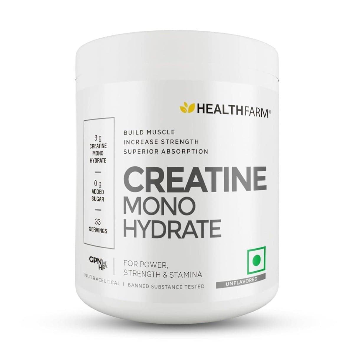 Healthfarm Creatine Monohydrate Powder - 3g of Micronized Creatine Powder per Serving Healthfarm Creatine Monohydrate Powder - 3g of Micronized Creatine Powder per Serving - (250 GM) - Nutrition and Fitness Supplements | Buy online on ZillyBuy