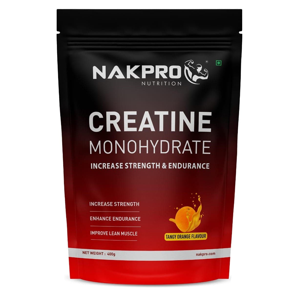 NAKPRO Micronised Creatine Monohydrate Powder (400g, Tangy Orange) | 3g Creatine/Serving | Trustified Certified for Accuracy & Purity | Rapid Absorption Pre/Post Workout Supplement for Muscle Repair & Recovery | Supports Athletic Performance - Nutrition and Fitness Supplements | Buy online on ZillyBuy